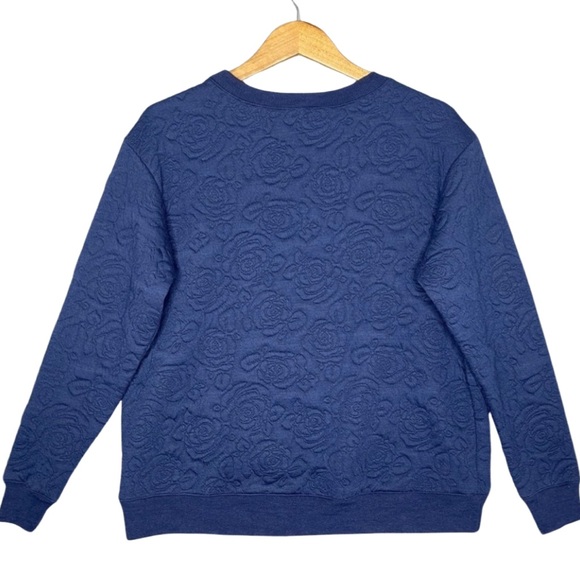 Women's Urban Mood Sweatshirt Sz Small Quilted with Embroidered Flowers - Picture 3 of 5